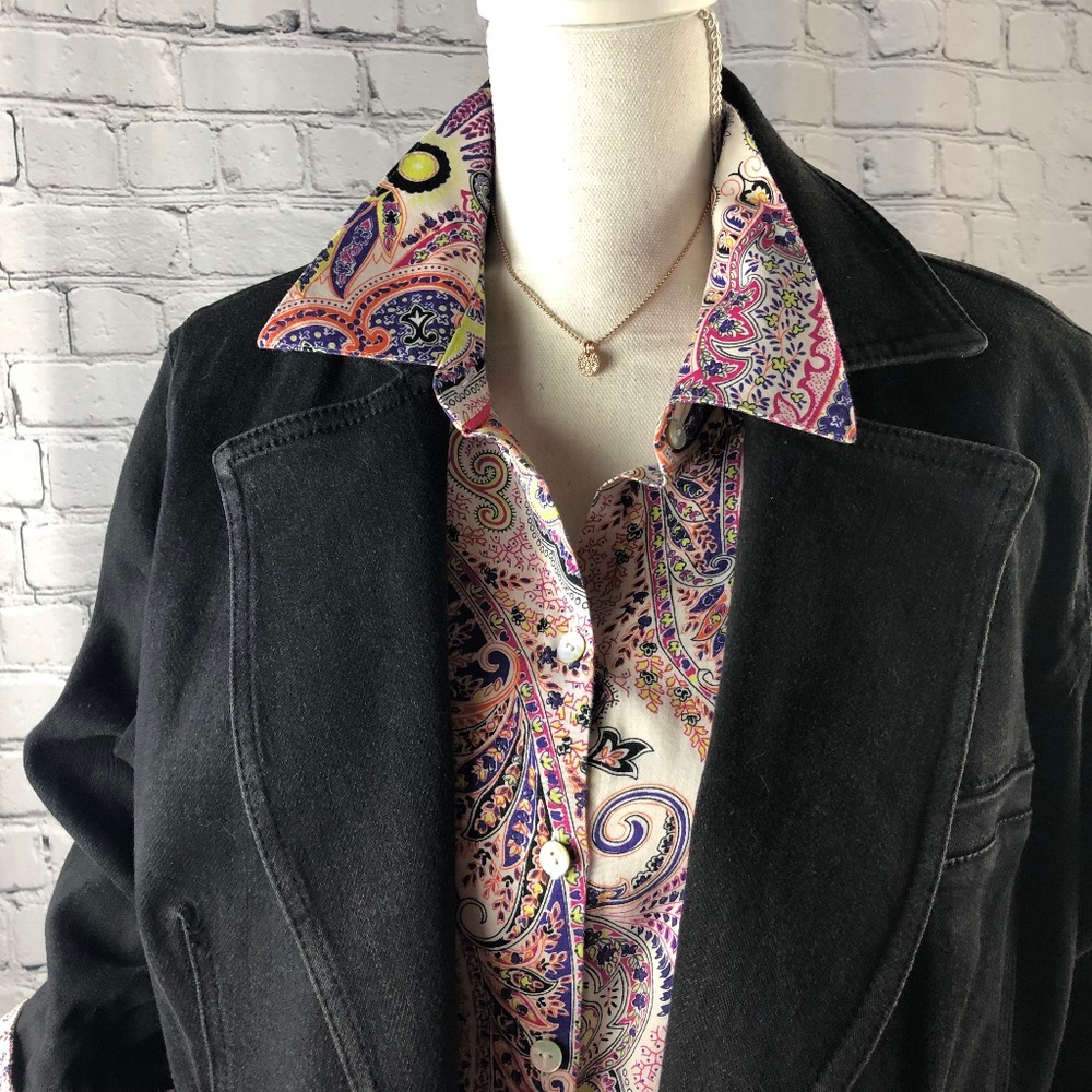 DG2 Black Denim Blazer Size L